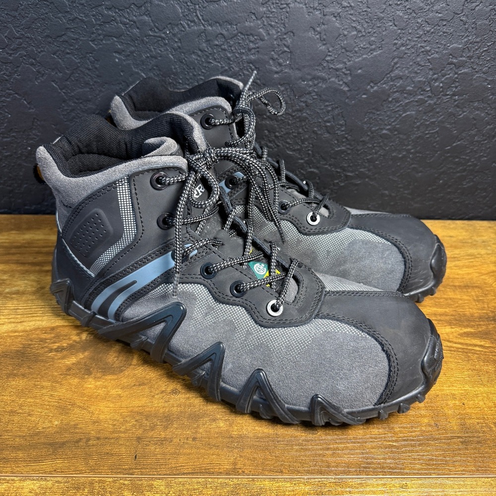 Terra Spider Mens 10.5 Composite Toe Safety Work Boots Grey Black Mid